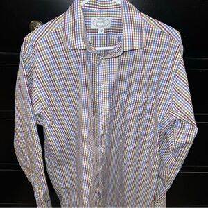 H. Stockton Atlanta Men’s Plaid Check‎ Cotton Shirt Size 16.5/36